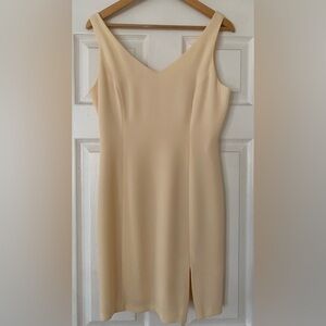 Yellow Sleeveless Front Slit Dress